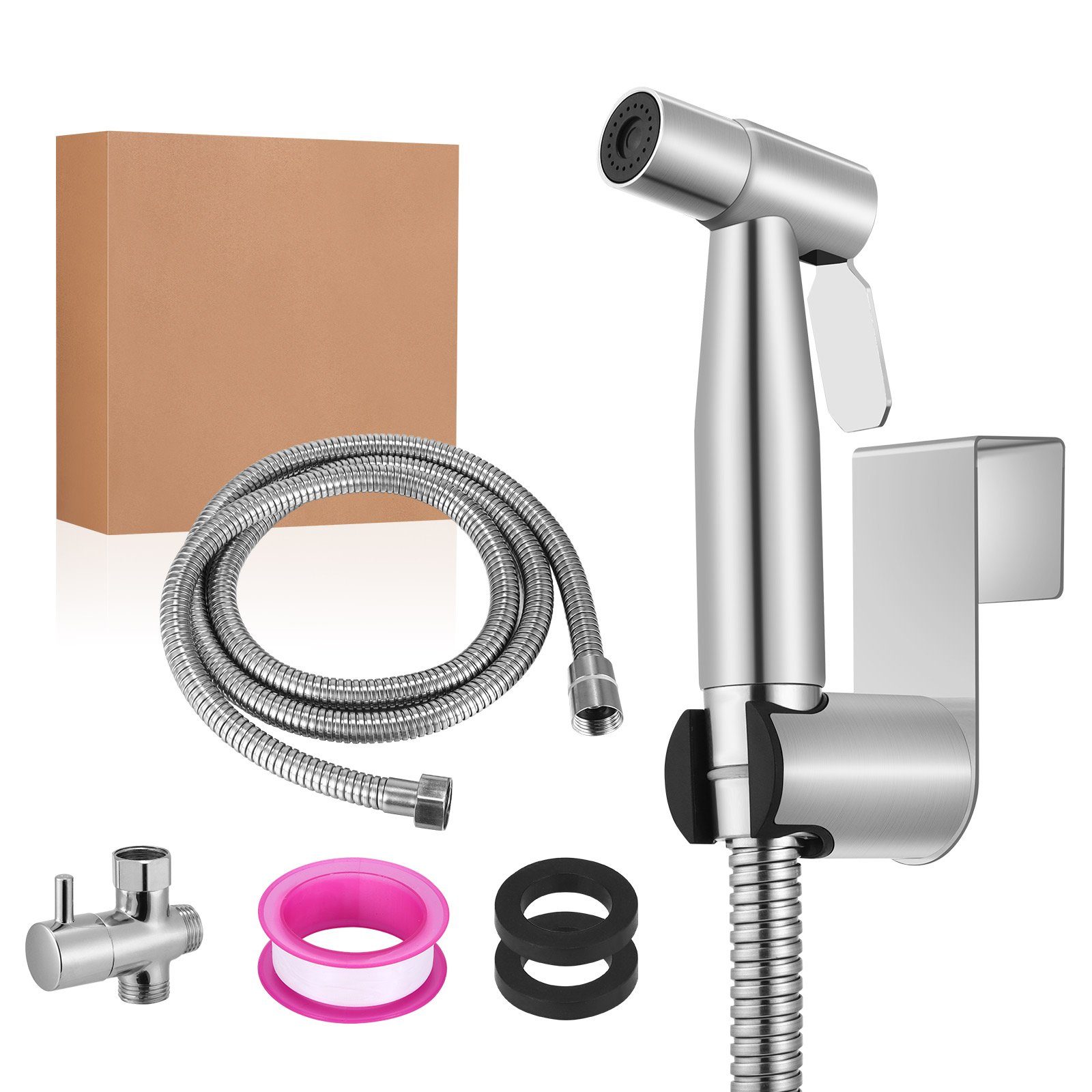 BlingBin Bidetarmatur Bidet Edelstahl Handbrause handgehaltenes Bidet-Toilettensprühgerät (1 Set, 1-St) Bidet Set mit Handbrause