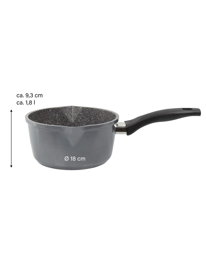 Stoneline Stielkasserolle 18 cm | mit Deckel in Grau günstig kaufen Ø 18 cm