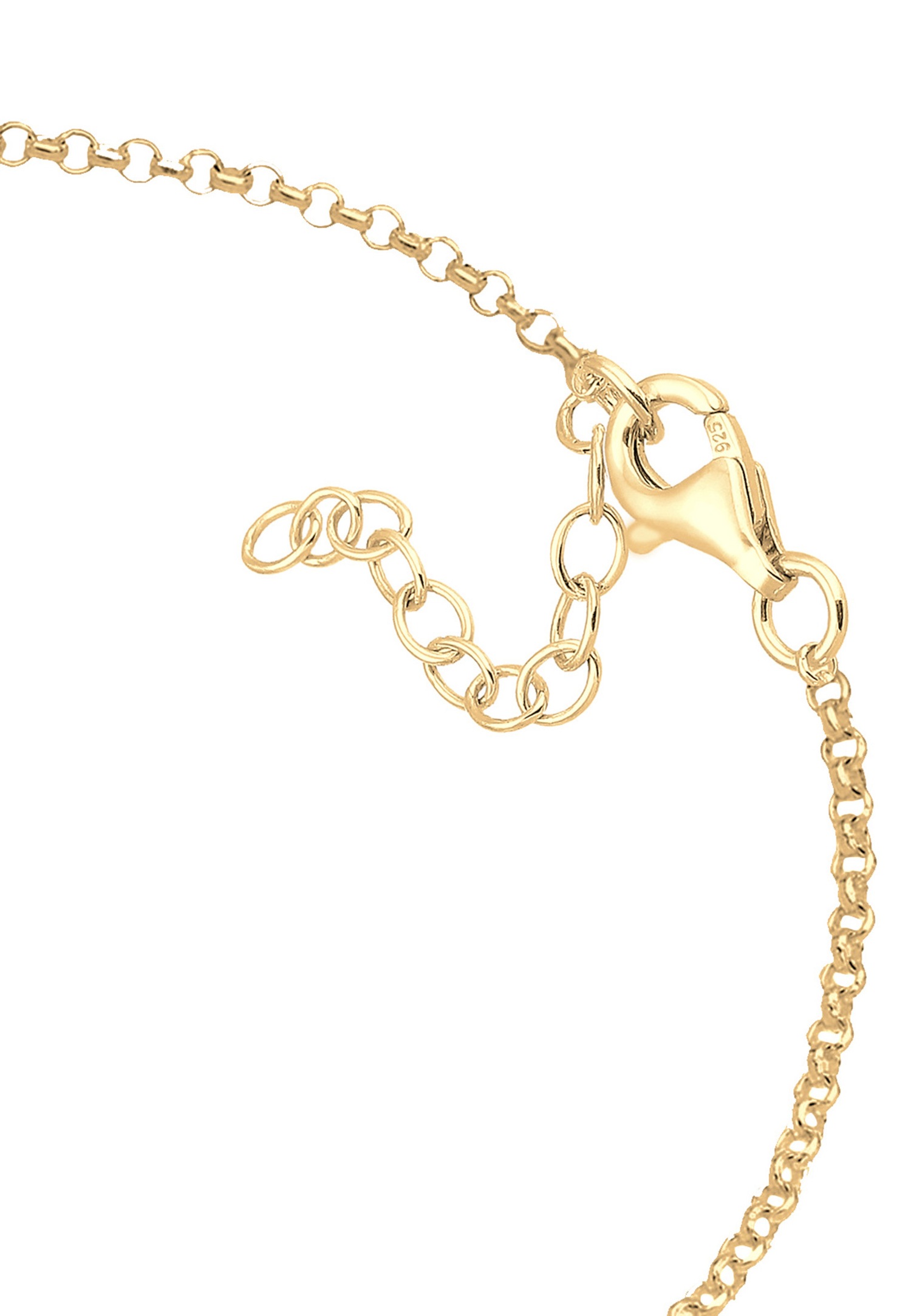 Elli Women's Half Moon Star Filigree with Moonstone in 925 Sterling Silver Gold Plated