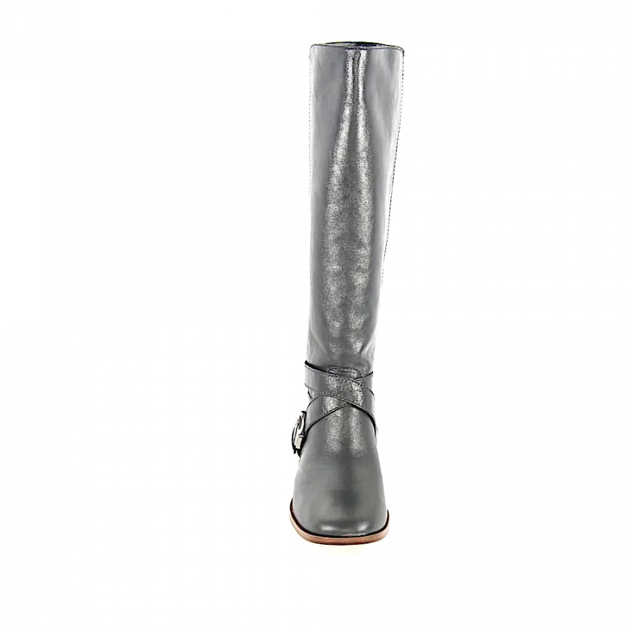 Marc Jacobs - Stiefel 684220 Glattleder Metallisch Zierschnalle grau - grau