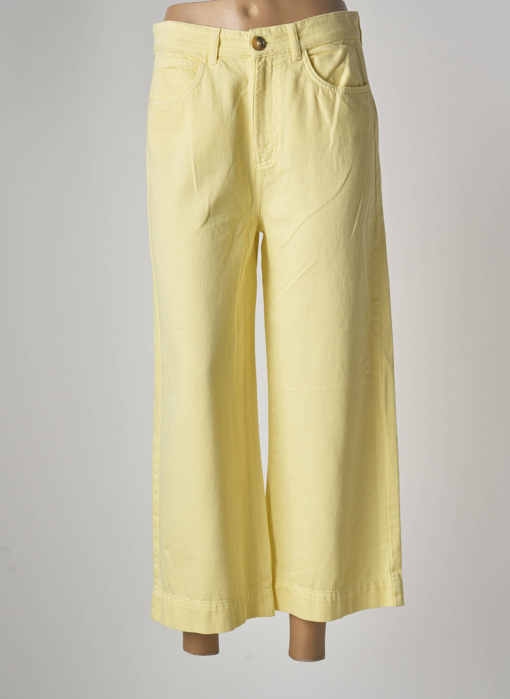 King Louie Jeans Coupe Large Femme couleur jaune