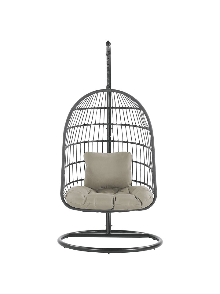 Beliani Hängesessel ALLERA in Schwarz/Grau - (W) 102 x (H) 199 x (L) 102 cm günstig kaufen onesize