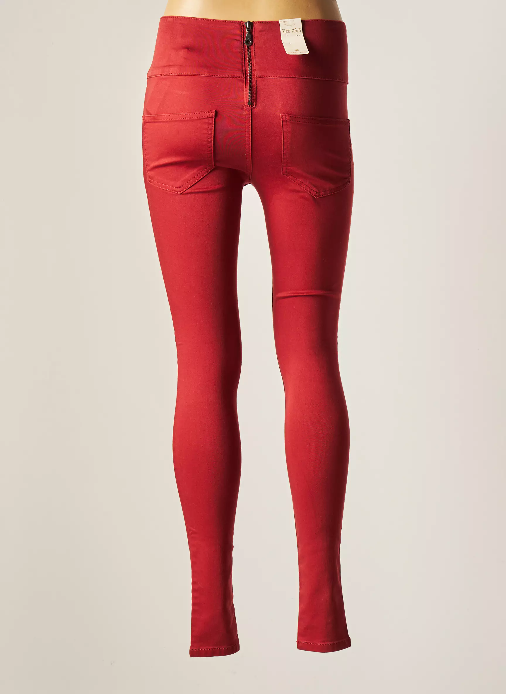 Pieces Pantalons Slim Femme couleur rouge