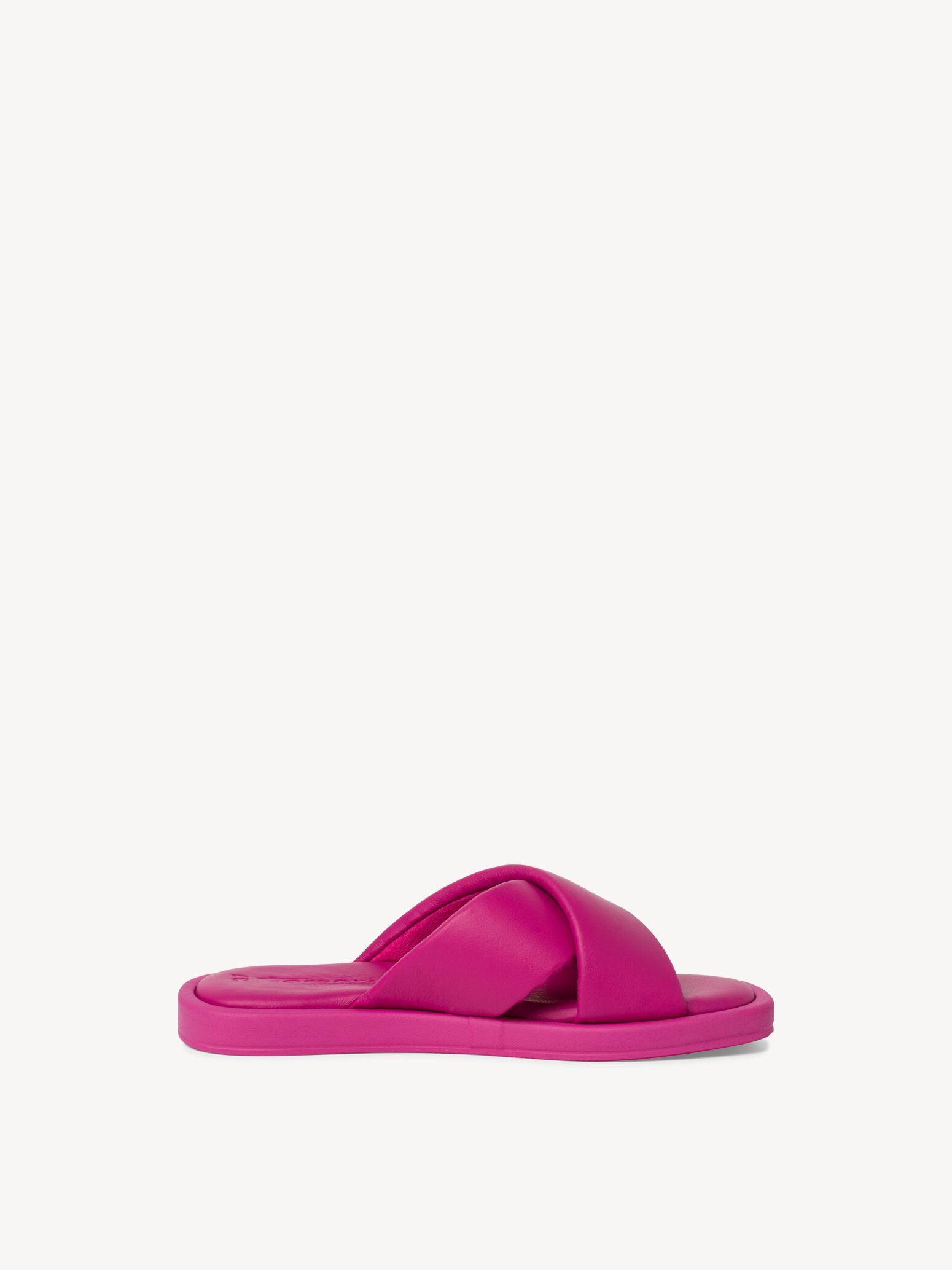 Mule en cuir - rose fuchsia