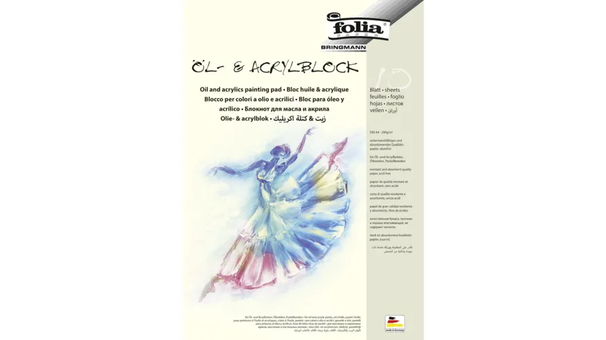 folia Öl- und Acrylmalblock 10 Blatt DIN A4