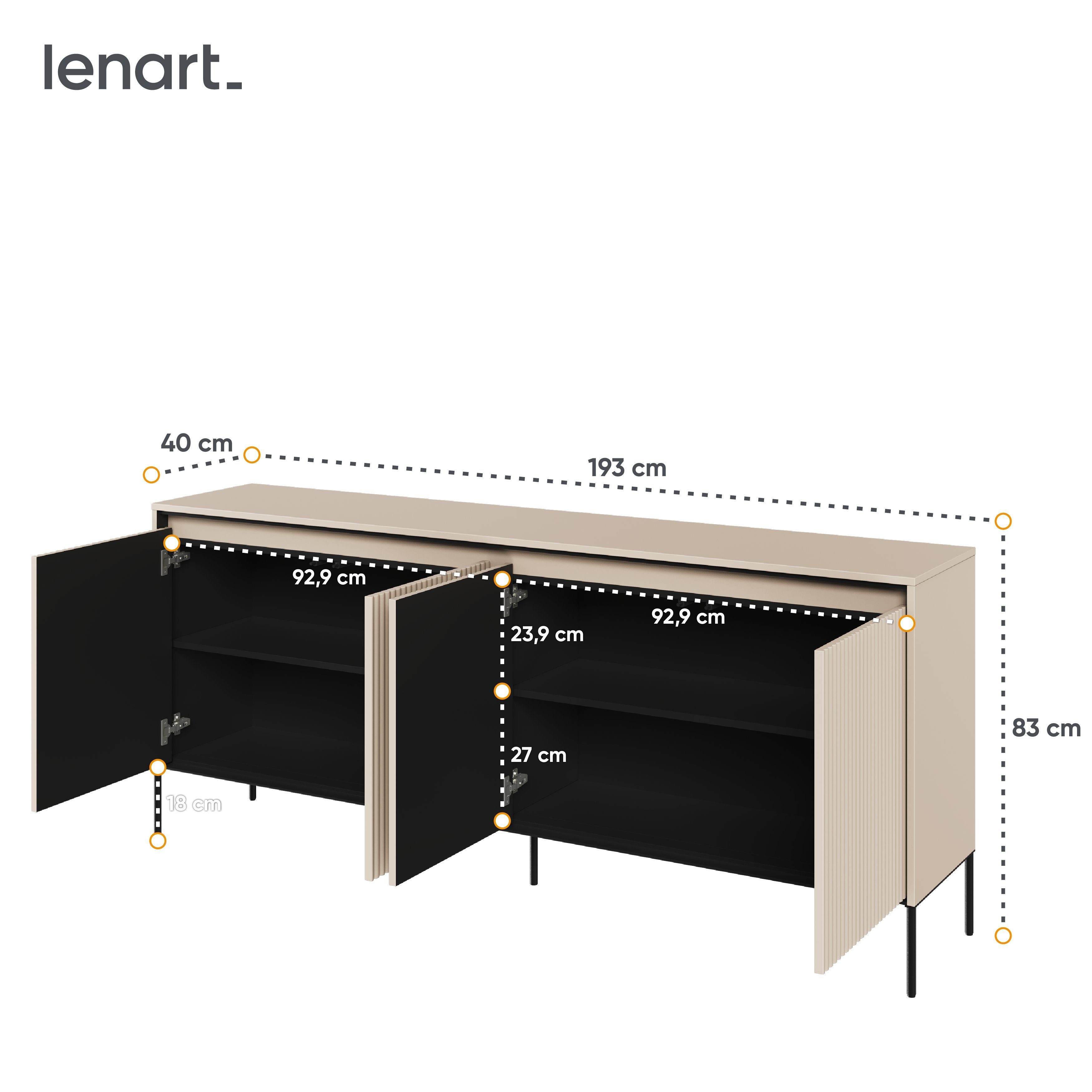 yourhouse24 Kommode TREND TR-04 mit dekorative Fräsungen und Soft-Close-Funktion