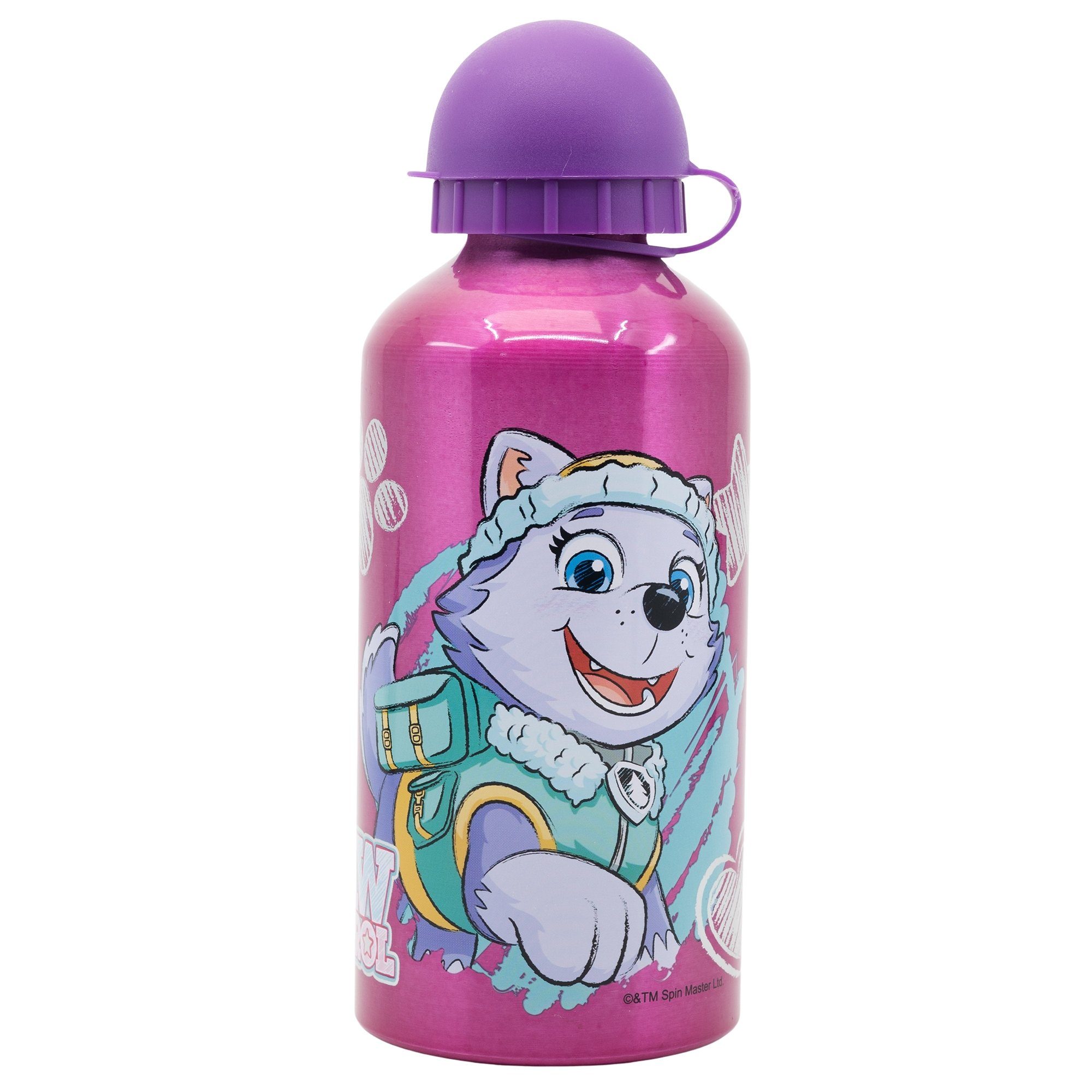 PAW PATROL Lunchbox Paw Patrol Skye Everest 4 teiliges Kinder Set, (4-tlg), Brotdose Alu-Trinkflasche Besteck