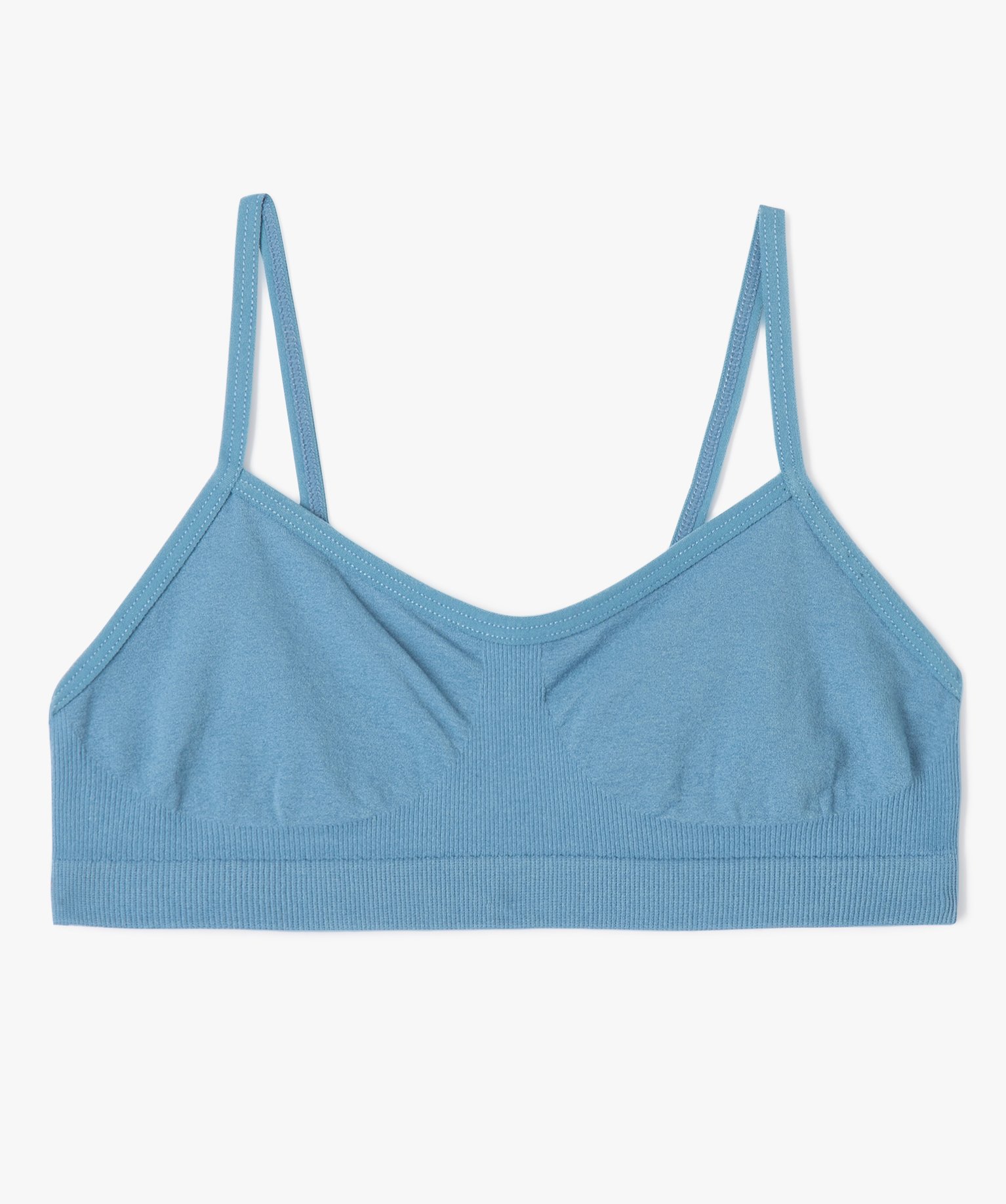 Brassière à fines bretelles en maille extensible fille bleu | GEMO