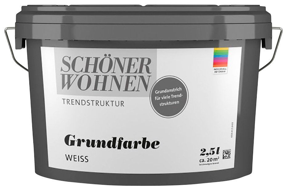 SCHÖNER WOHNEN FARBE Grundierfarbe TRENDSTRUKTUR Wisch-Optik Grundfarbe, weiß, abtönbare Grundfarbe für verschiedene Trendstrukturen