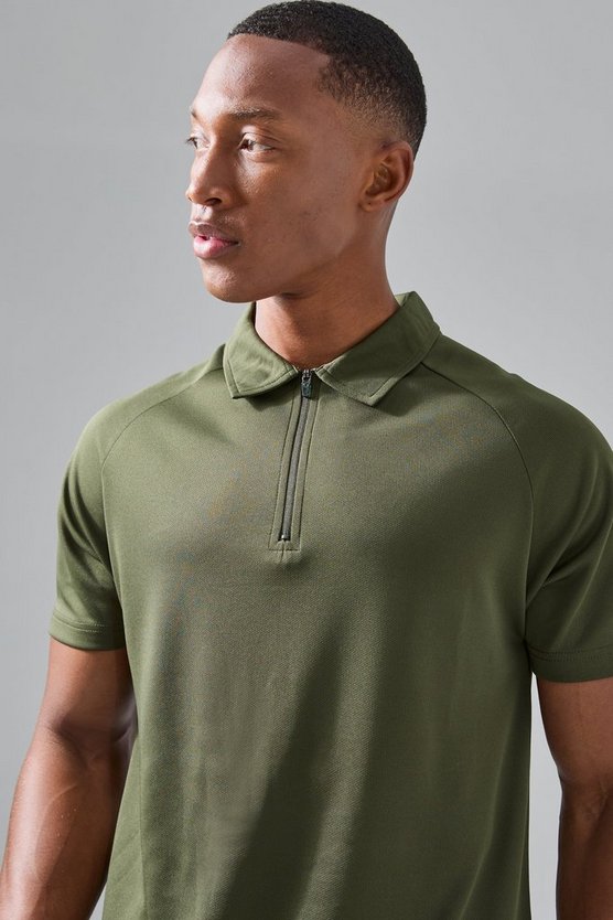 Man Active Golf Poloshirt mit Reißverschluss