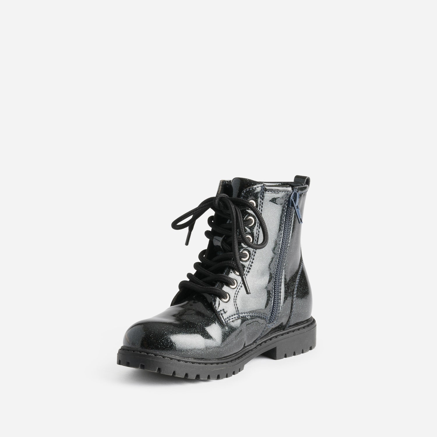 Boots BUGGY noir pailleté à lacet