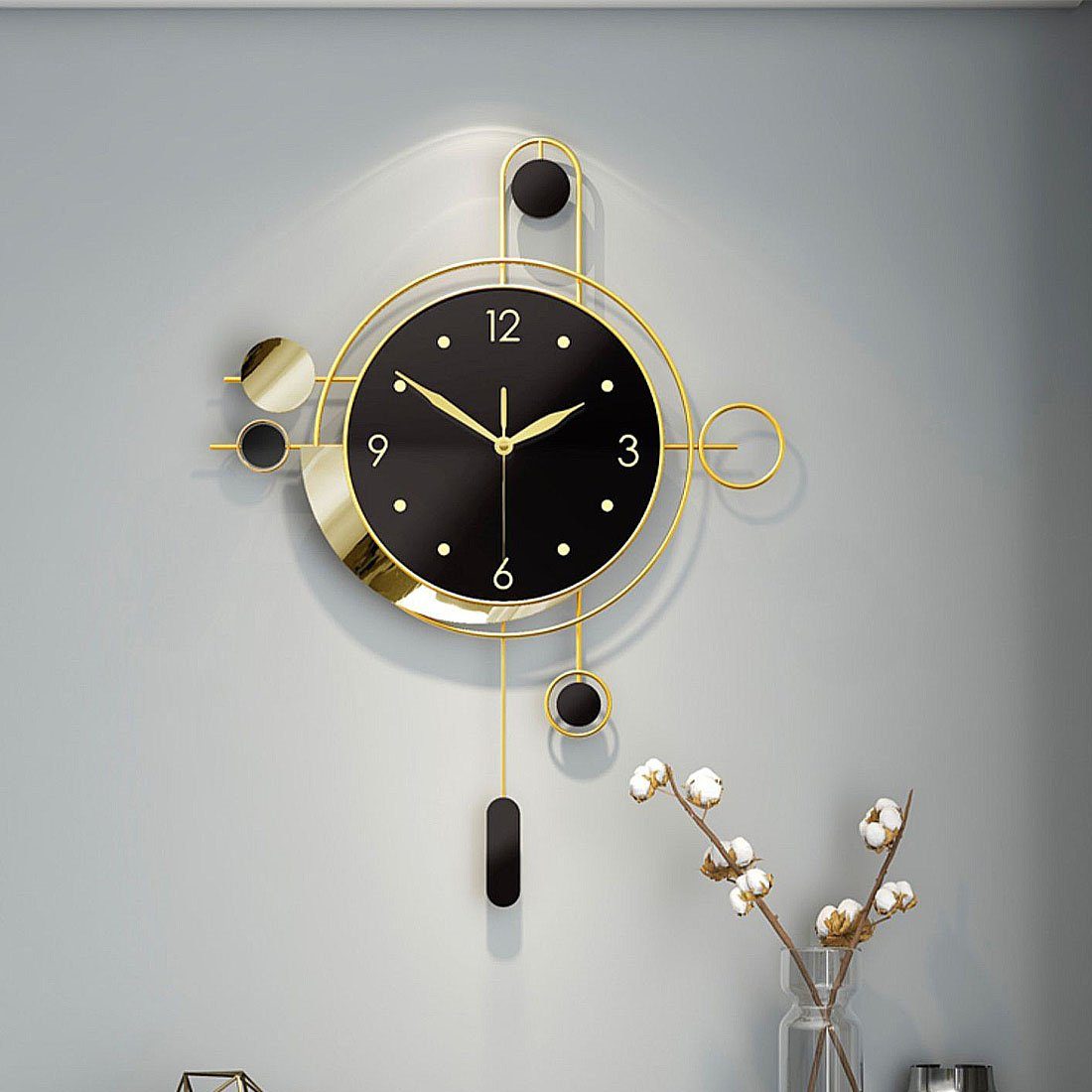 DÖRÖY Wanduhr 55cm Moderne Atmosphäre Mode Wanduhr,Stille Wanduhr,Dekorative Wanduhr