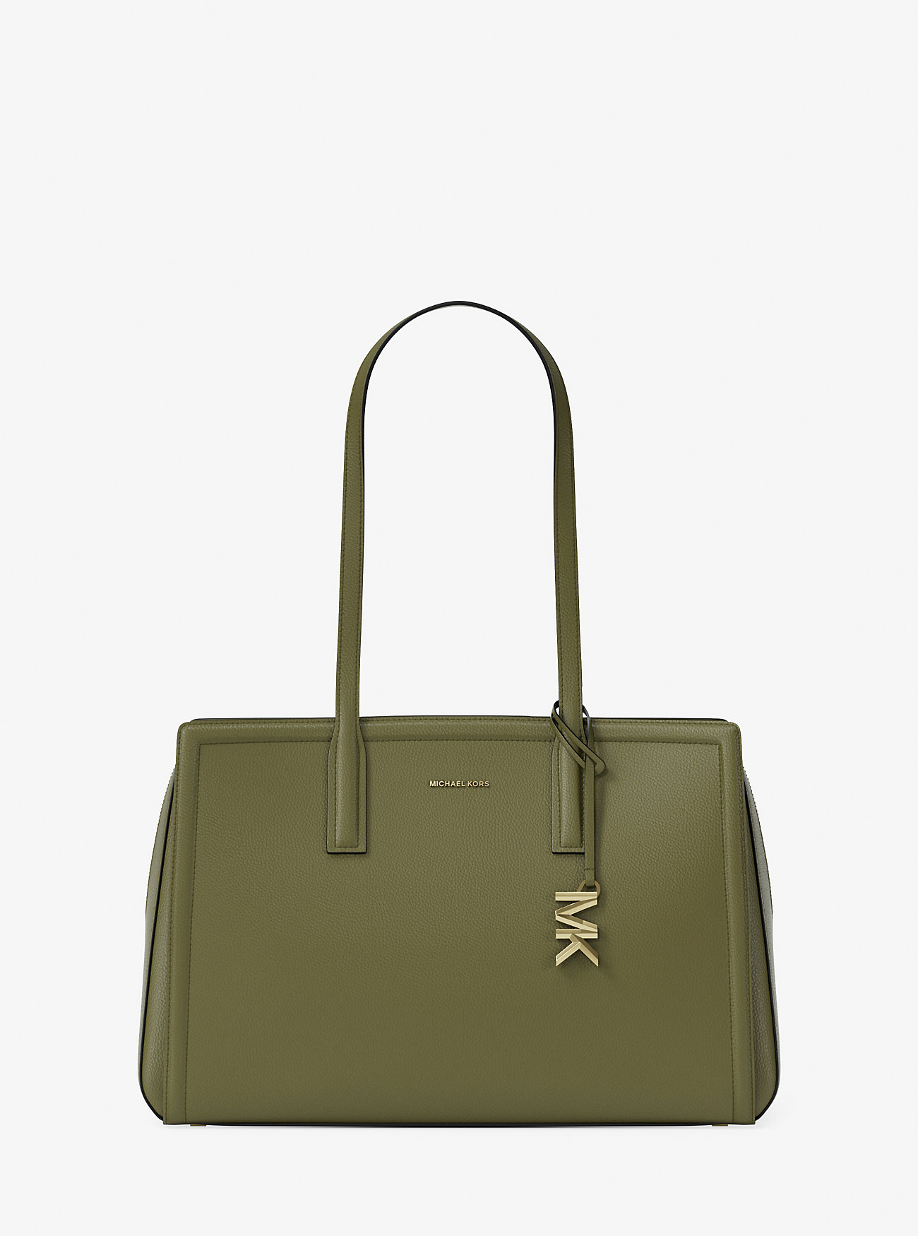 Laila Medium Leather Tote Bag - PISTACHIO