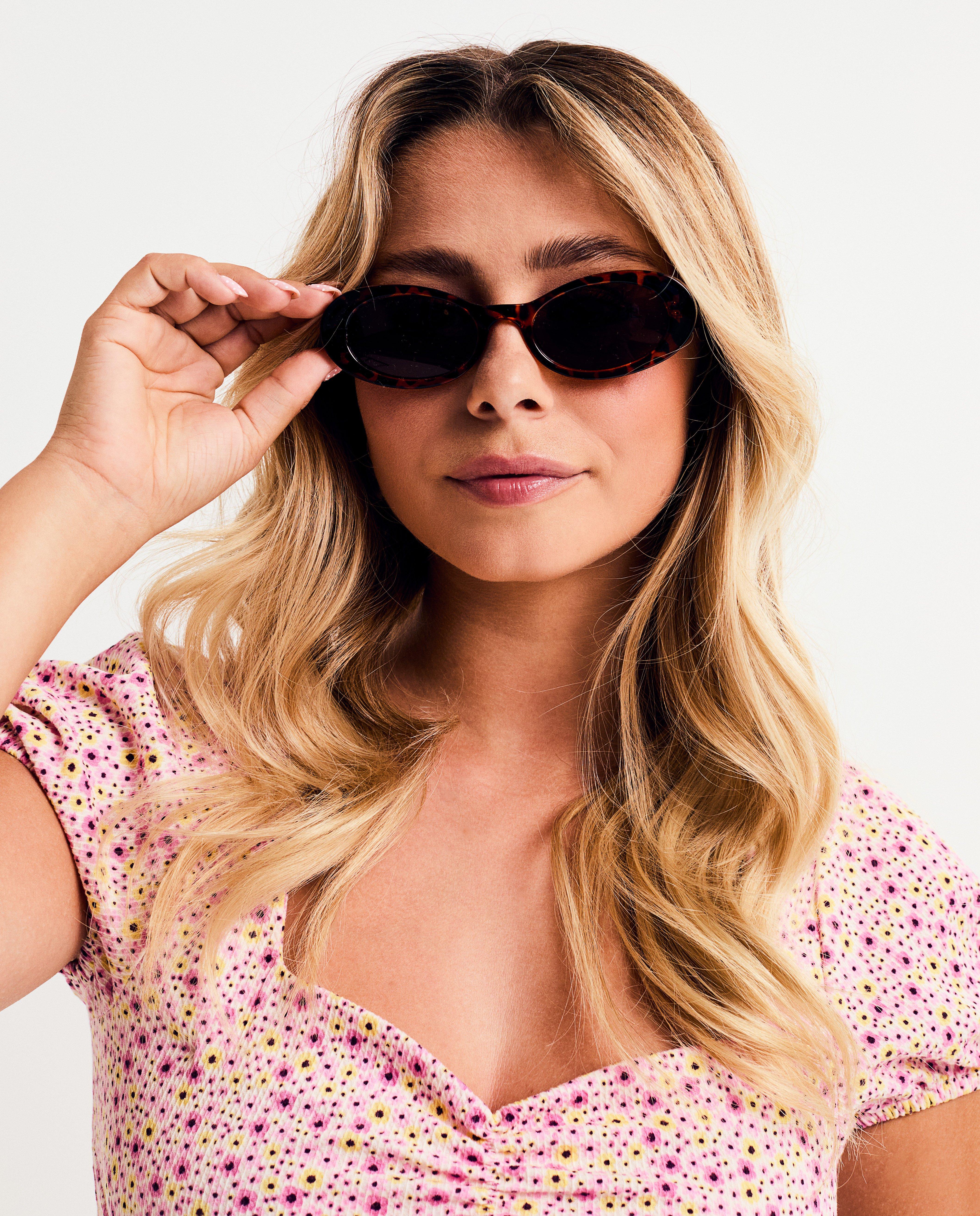 Ochelari de soare Steffi Mercie maro cu imprimeu leopard