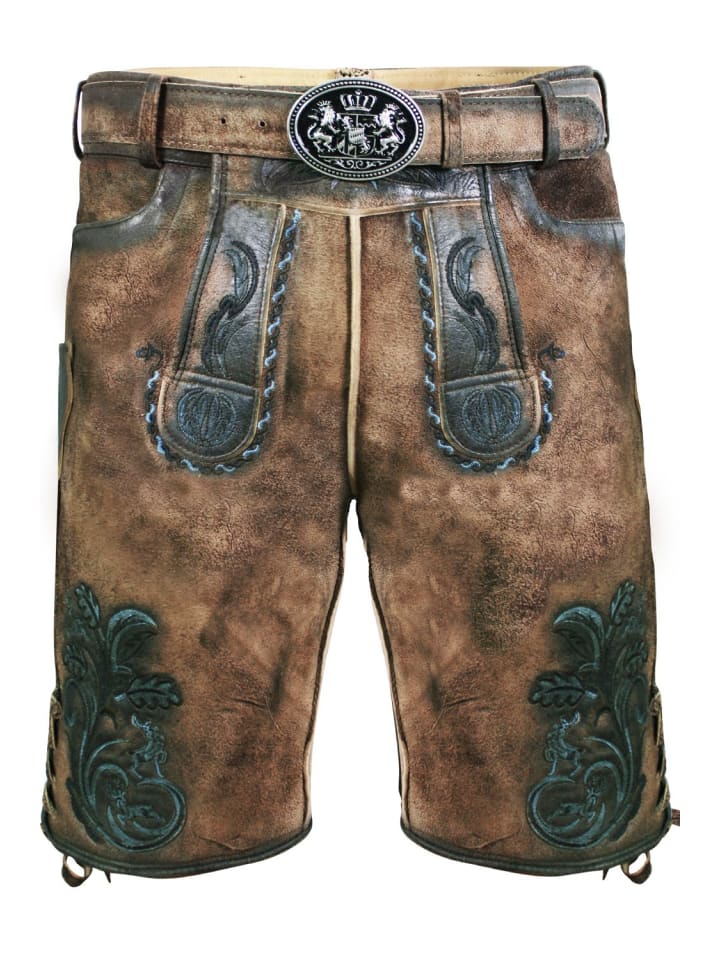 Edelnice Kurze Wildbock Lederhose Florian in dunkelbraun günstig kaufen