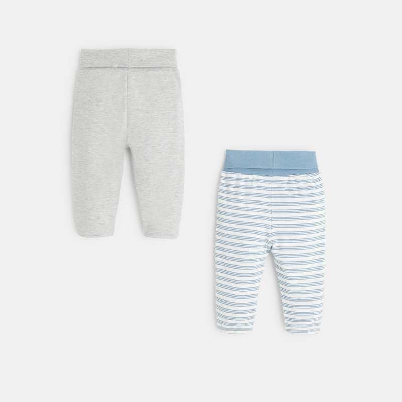 Pantalon à pieds (lot de 2) bleu naissance