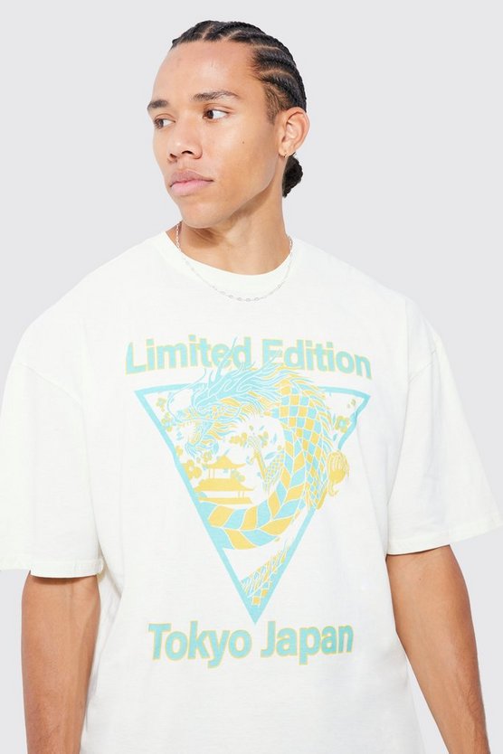 Tall Oversize T-Shirt mit Limited Edition Drachen Print
