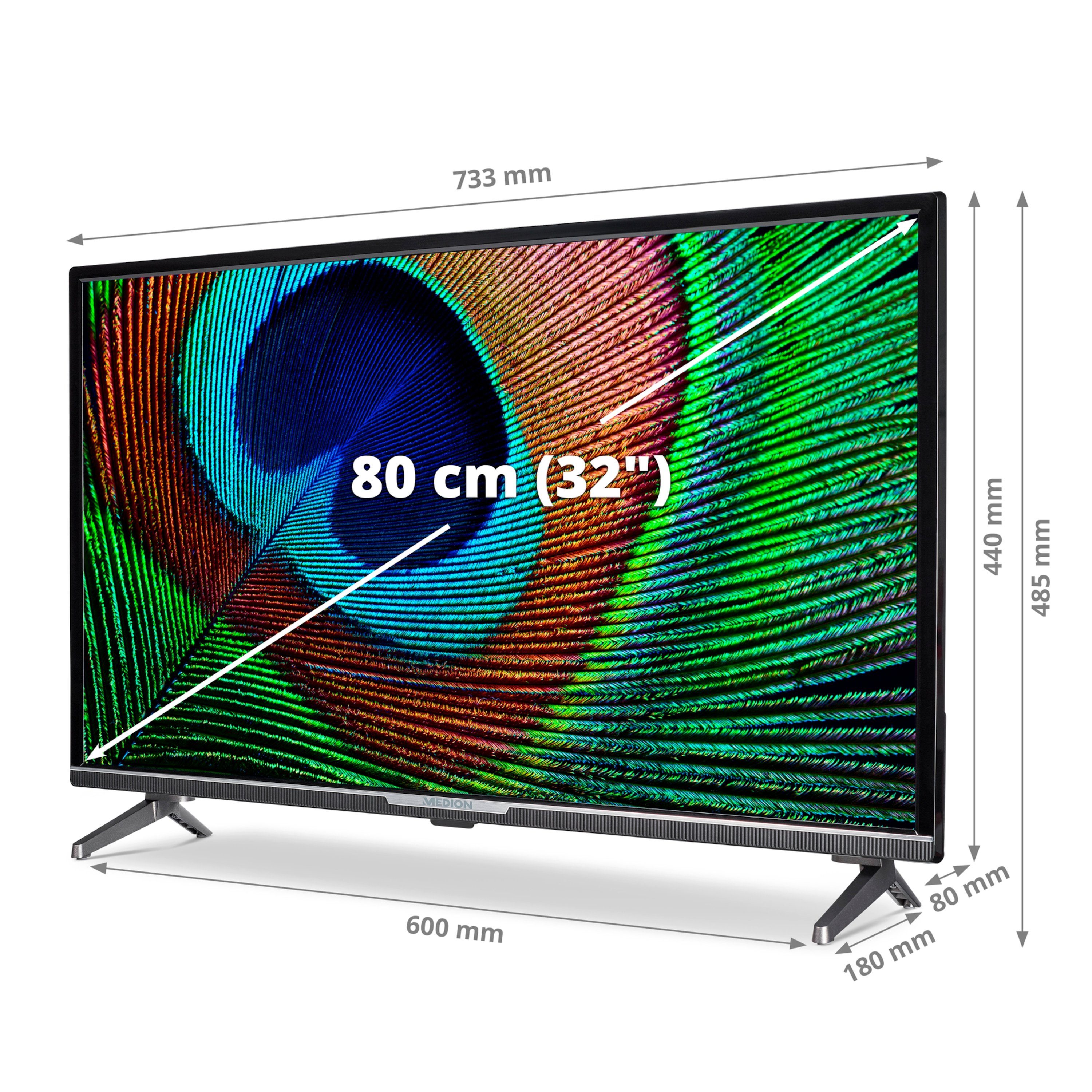 Medion® MD30042 LED-Fernseher (80 cm/31.5 Zoll, 1080p Full HD, Android TV, Full-HD Display 60Hz, MD30042)
