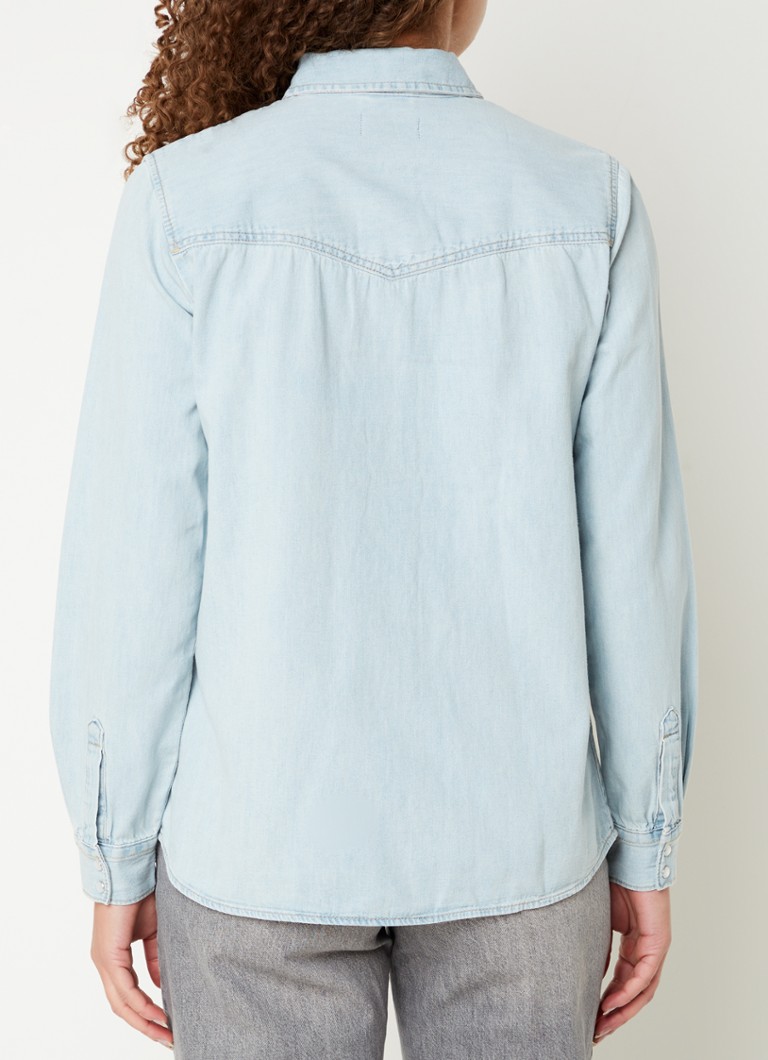Benetton  Blouse van chambray met borstzakken