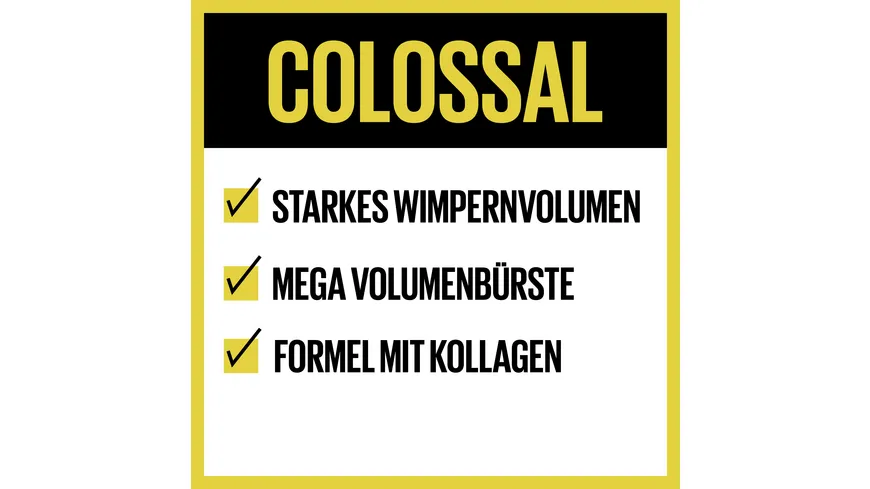 MAYBELLINE NEW YORK Mascara Volum Express Colossal 01 black waterproof 10 ml 01 - 100% Black Waterproof
