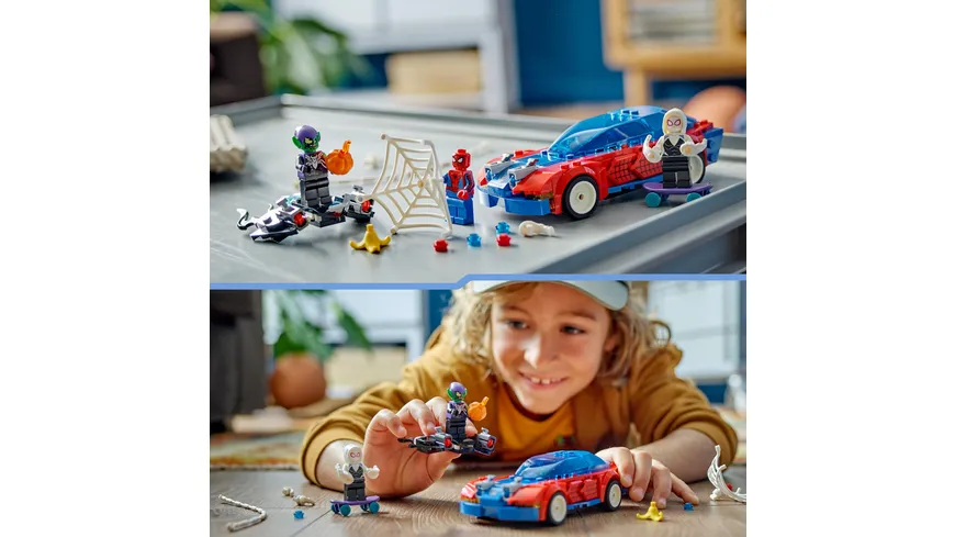 LEGO Marvel 76279 Spider-Mans Rennauto & Venom Green Goblin Spielzeug-Set