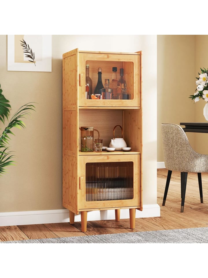 COSTWAY Küchenschrank Bambus 49,5 x 40 x 130 cm in Hellbraun günstig kaufen onesize