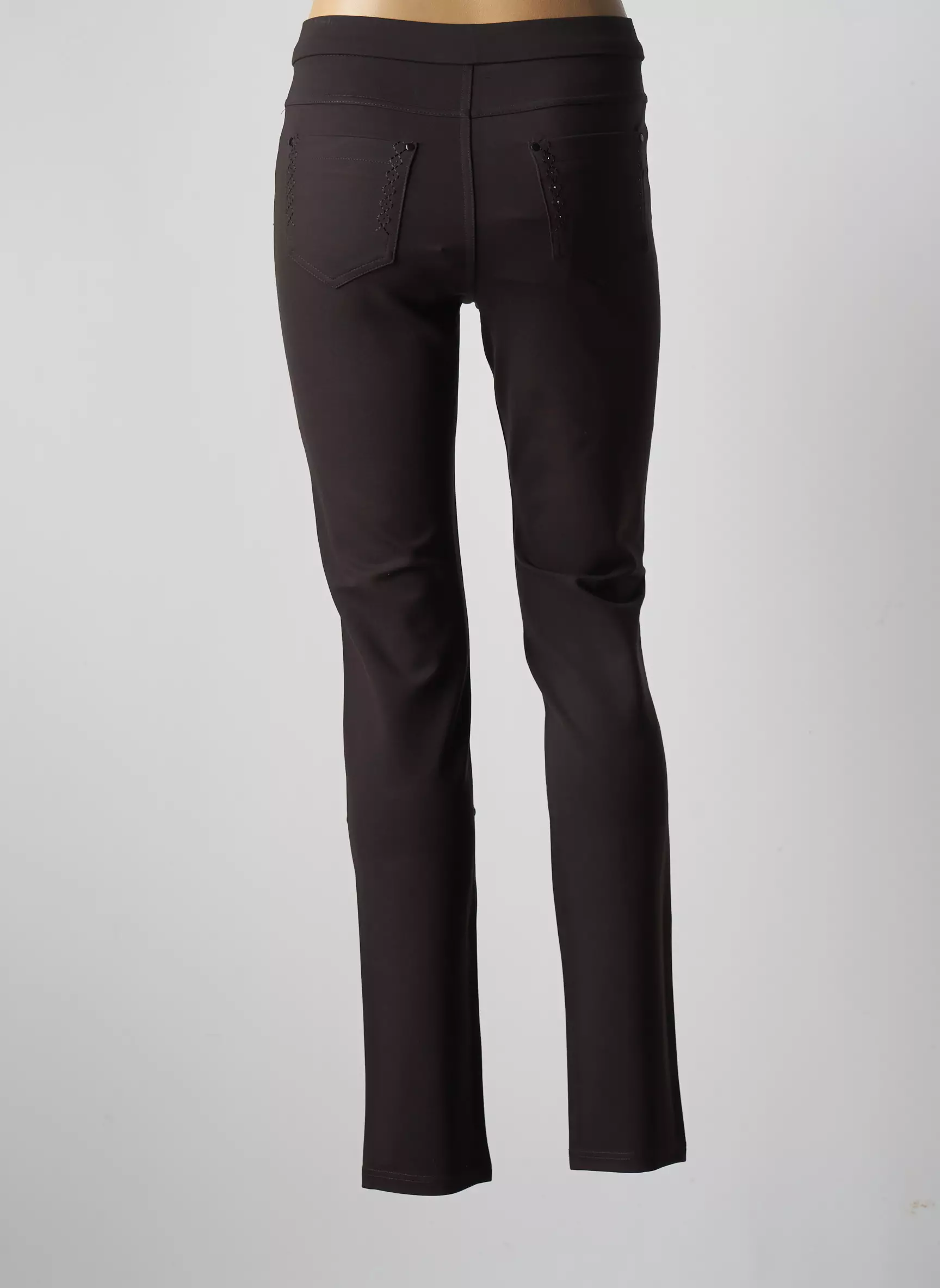 Youline Pantalons Slim Femme couleur marron