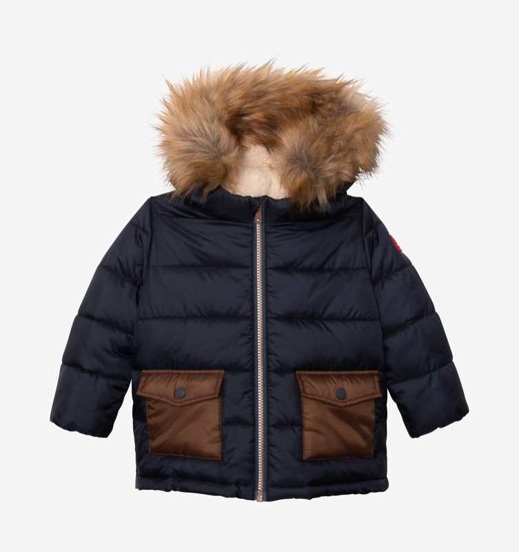 Parka bébé garçon marine et marron Catimini
