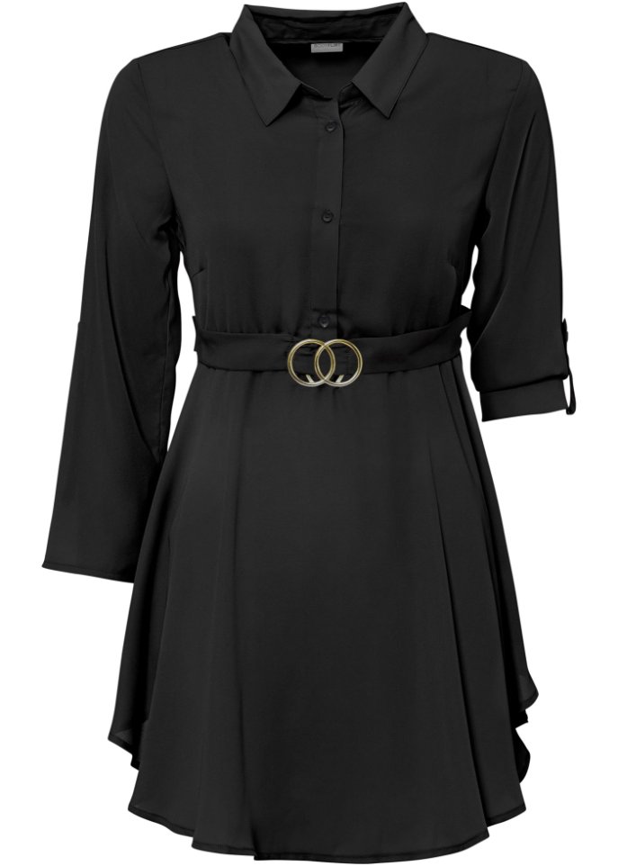Longbluse mit Gürtel mit recyceltem Polyester