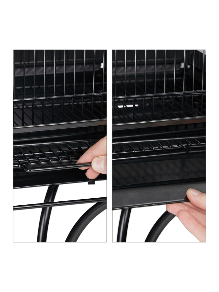 relaxdays Vogelkäfig in Schwarz - (B)55 x (H)146,5 x (T)50 cm günstig kaufen onesize
