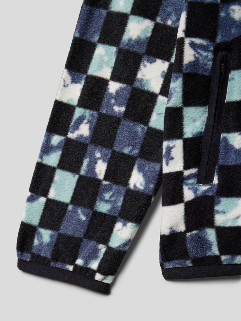 Fleecejacke mit Allover-Muster-Print Modell 'RADICAL TIMES POLAR' in rauchblau