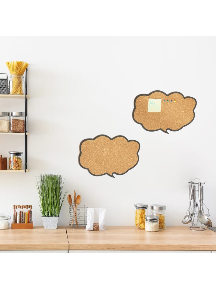 relaxdays 2 x Korkpinnwand in Natur/ Schwarz - (B)44 x (H)29 x (T)1 cm günstig kaufen onesize