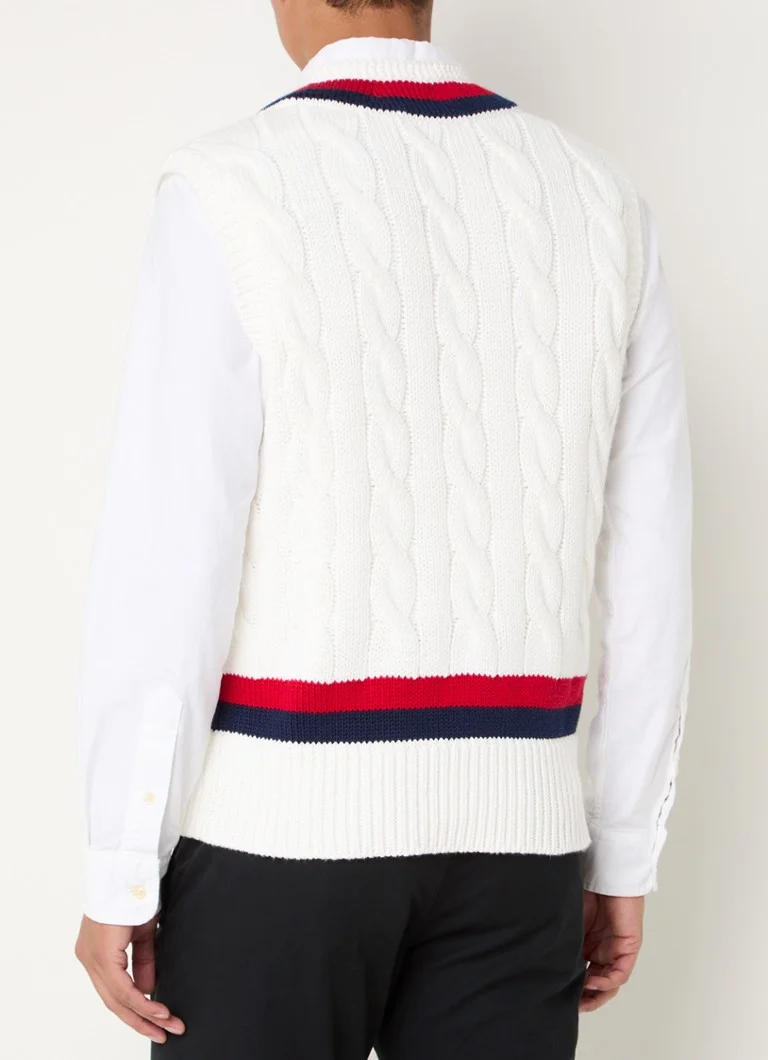 Ralph Lauren Cable knit sleeveless sweater with logo