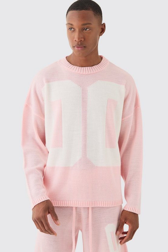 Kastiger Oversize Jacquard-Pullover
