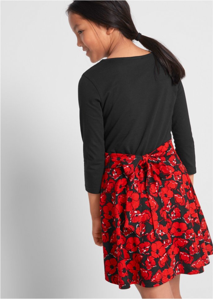 Mädchen Jerseykleid, 3/4-Arm aus Bio-Baumwolle