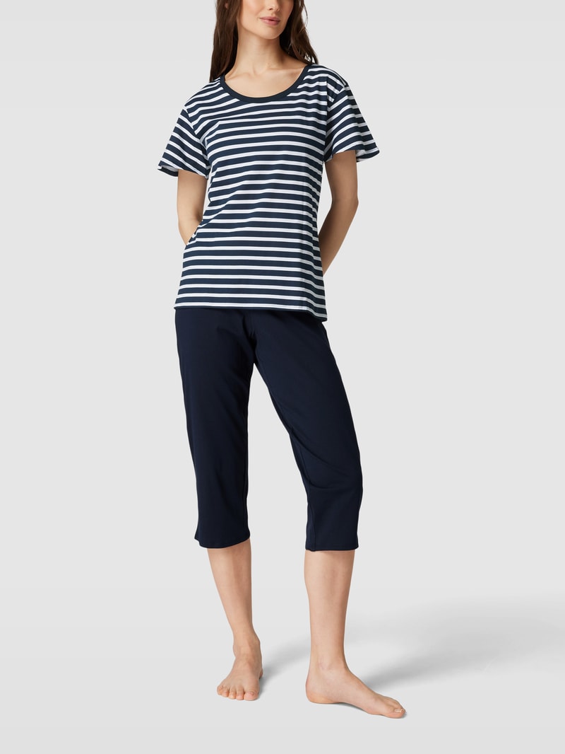 Pyjama mit Streifenmuster in marineblau