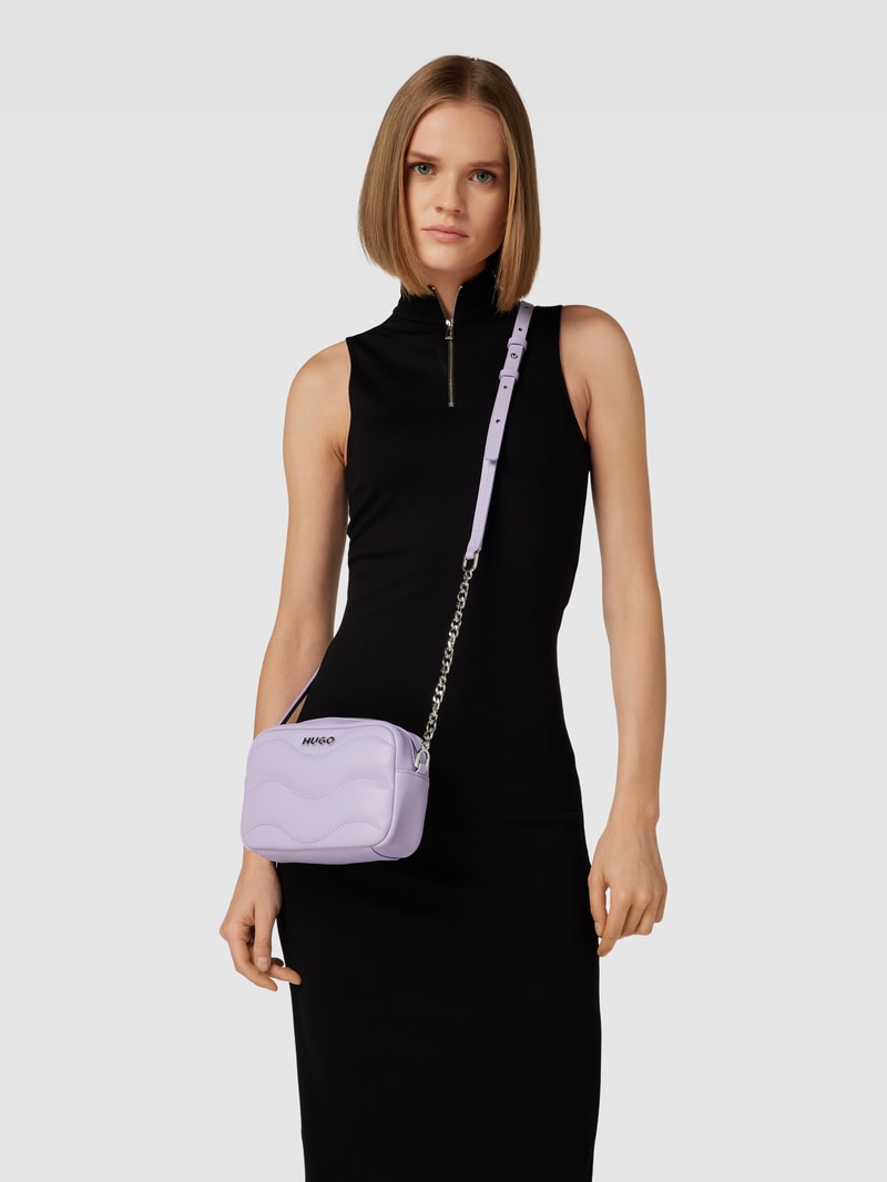 Handtasche mit Steppnähten Modell 'Lizzie' in flieder