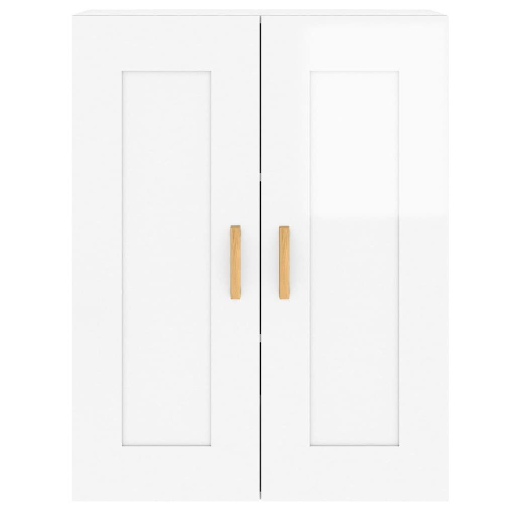 vidaXL Sideboard Wandschränke 2 Stk. Hochglanz-Weiß Holzwerkstoff (2 St)