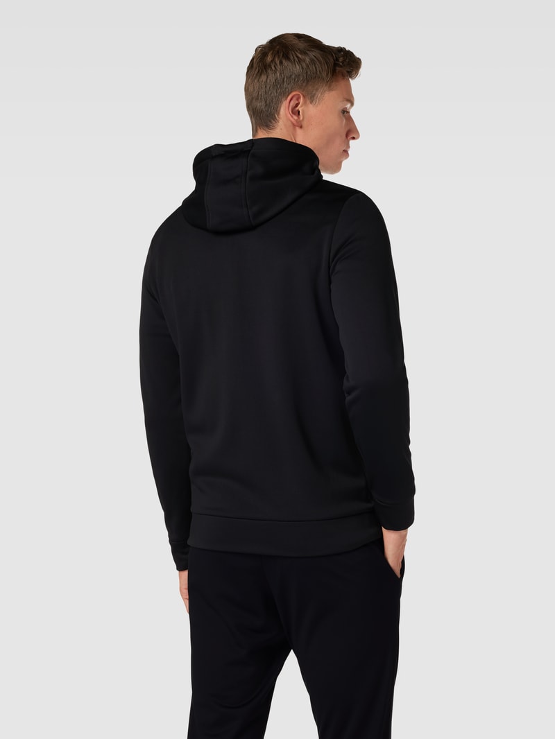 Sweatjacke mit Logo-Detail Modell 'Fleece' in schwarz