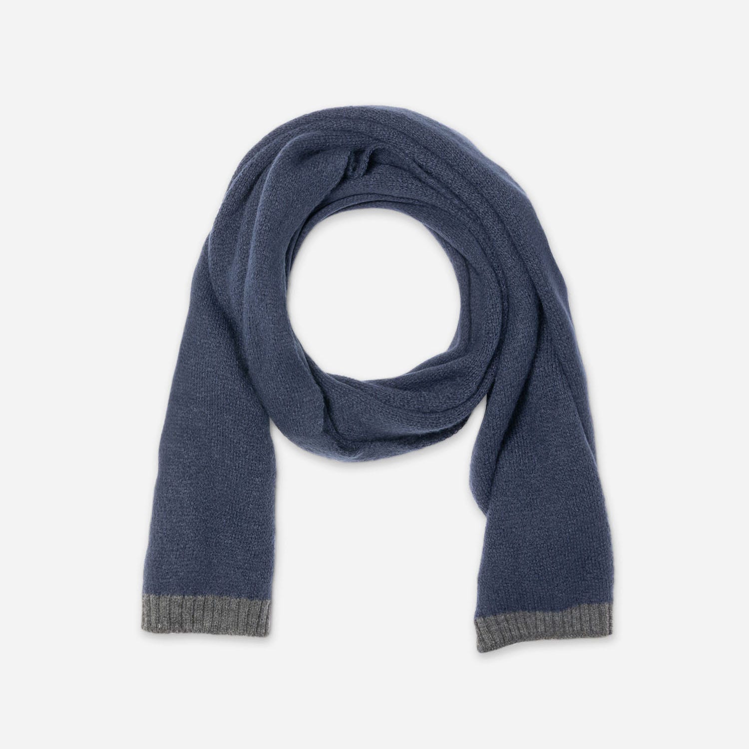 Echarpe marine bordée gris