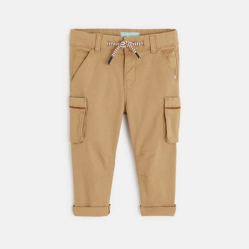 Pantalon battle coton fantaisie beige bébé garçon