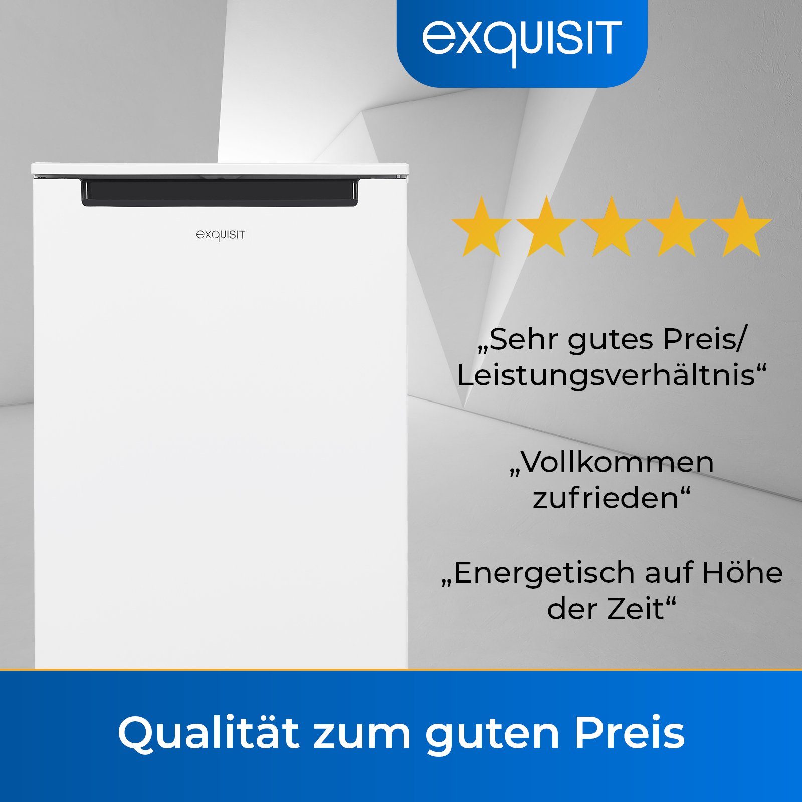 exquisit Gefrierschrank GS581-040C weiss, 85.5 cm hoch, 54.5 cm breit, Griffmulde