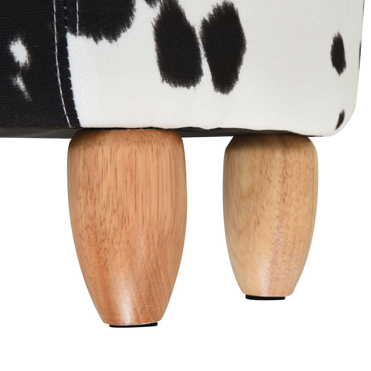 HOMCOM Tierhocker, Dekohocker mit Stauraum, Polsterhocker, Sitzhocker, Sitzbank mit Tier-Design, für Wohnzimmer, Schweinchen Fußbank, Schwarz Weiß, 62 x 35 x 36 cm
