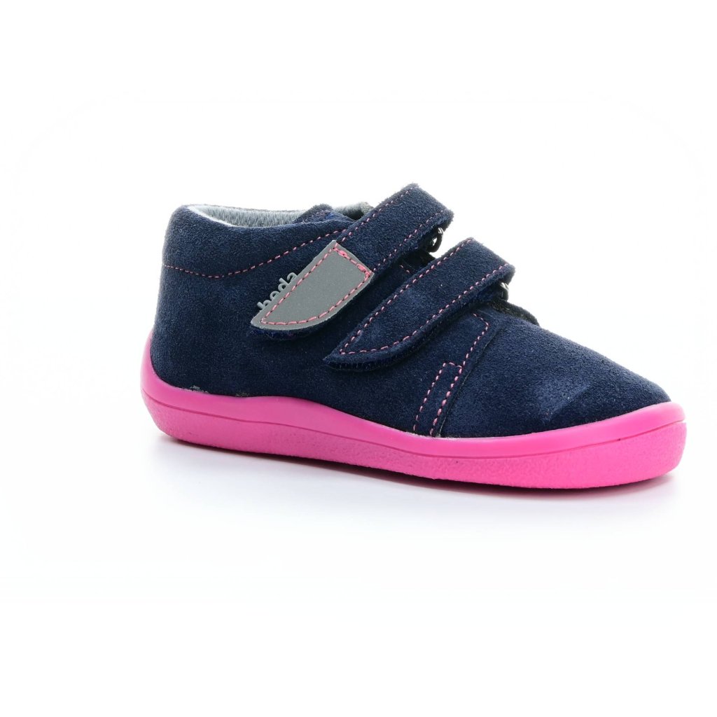 Beda Elisha mit Membran und Hinterkappe (BF 0001/W/M/OP/FW) dunkelblaue Barfuß-Stiefeletten