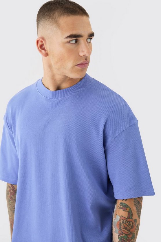 Kastiges geripptes Oversize T-Shirt