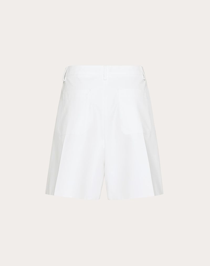 Bermudashorts i bomuldspoplin med scuba-garn