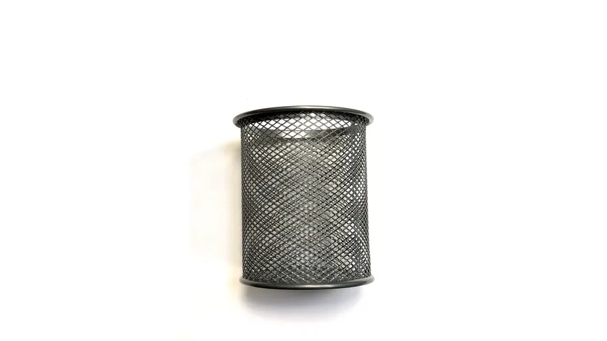 Stifteköcher Metall/Gitter silber