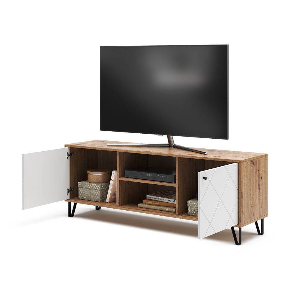 Vicco Lowboard TV-Schrank NIZZA Artisan/Weiß