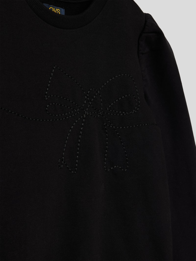 Sweatshirt mit Motiv-Stitching in dunkelgrau