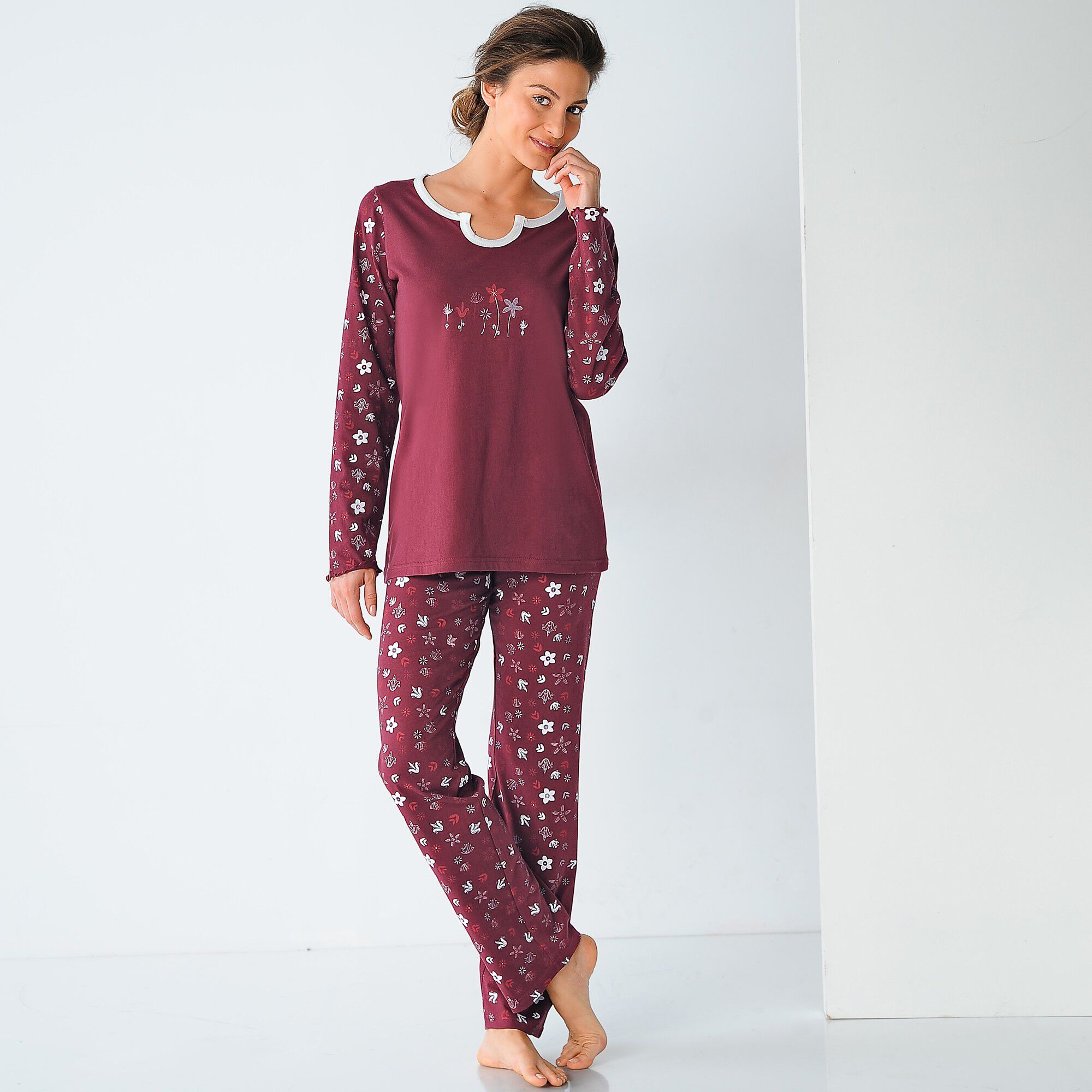 Pyjama pantalon imprimé fleurs